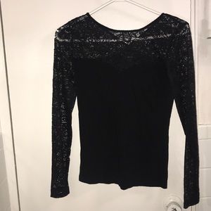 Black long sleeve shirt, with lace